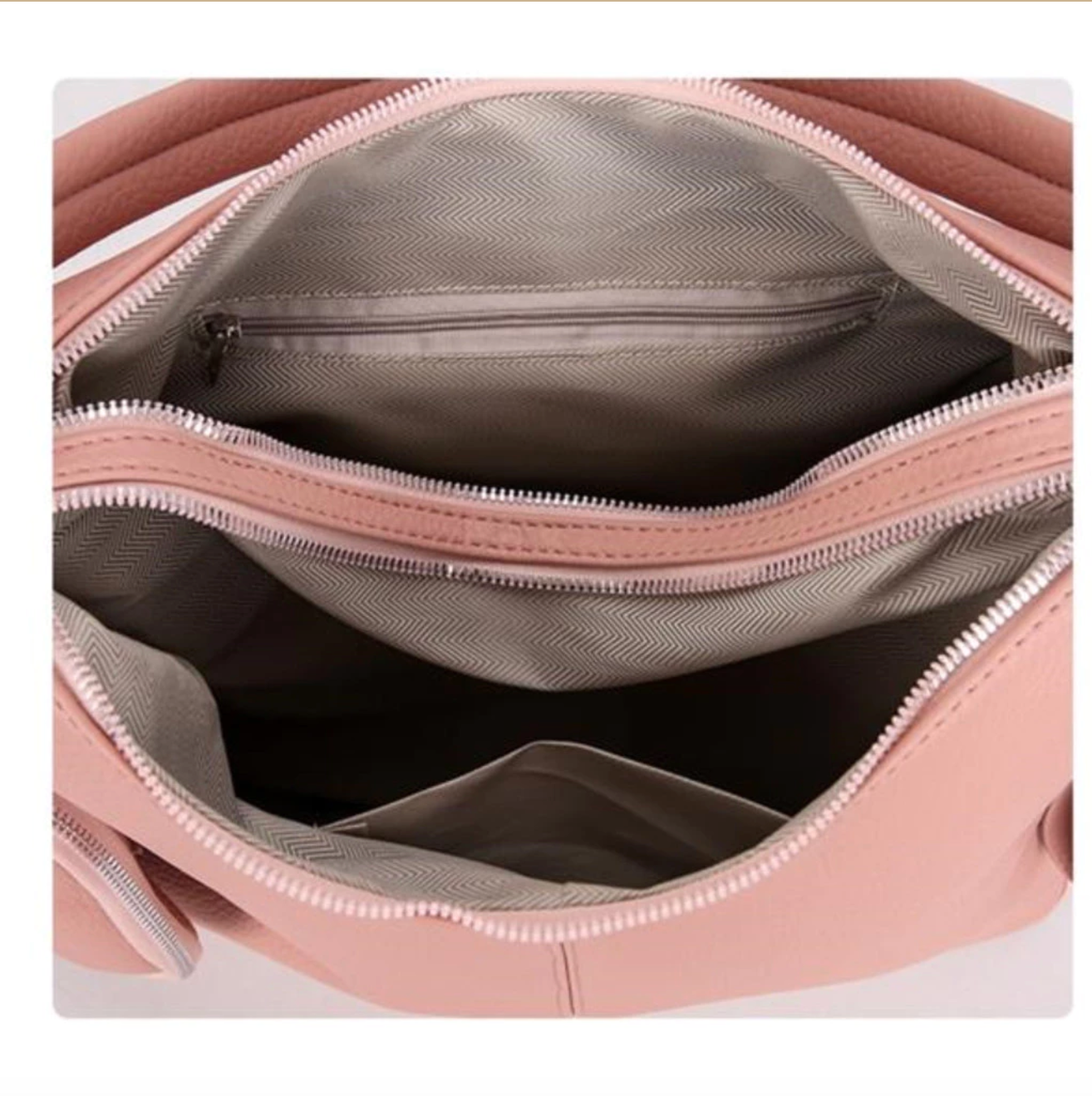 Bolsa Grande De Ombro e Transversal Feminina De Couro