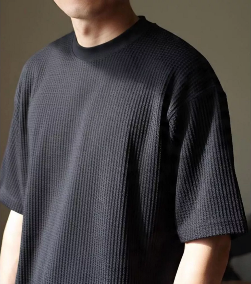 Camiseta Oversized Texturizada Casual Básica Lisa Reta