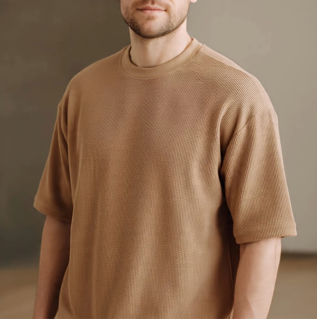 Camiseta Oversized Texturizada Casual Básica Lisa Reta