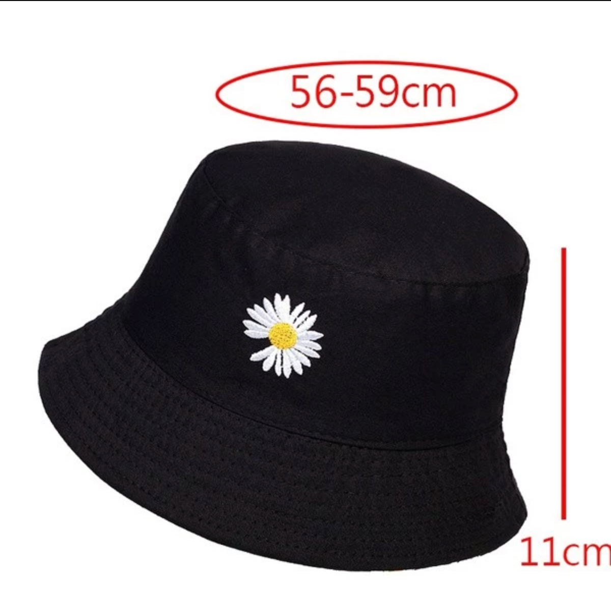 chapéu unisex balde bordado pequenas margaridas dupla face bucket hat