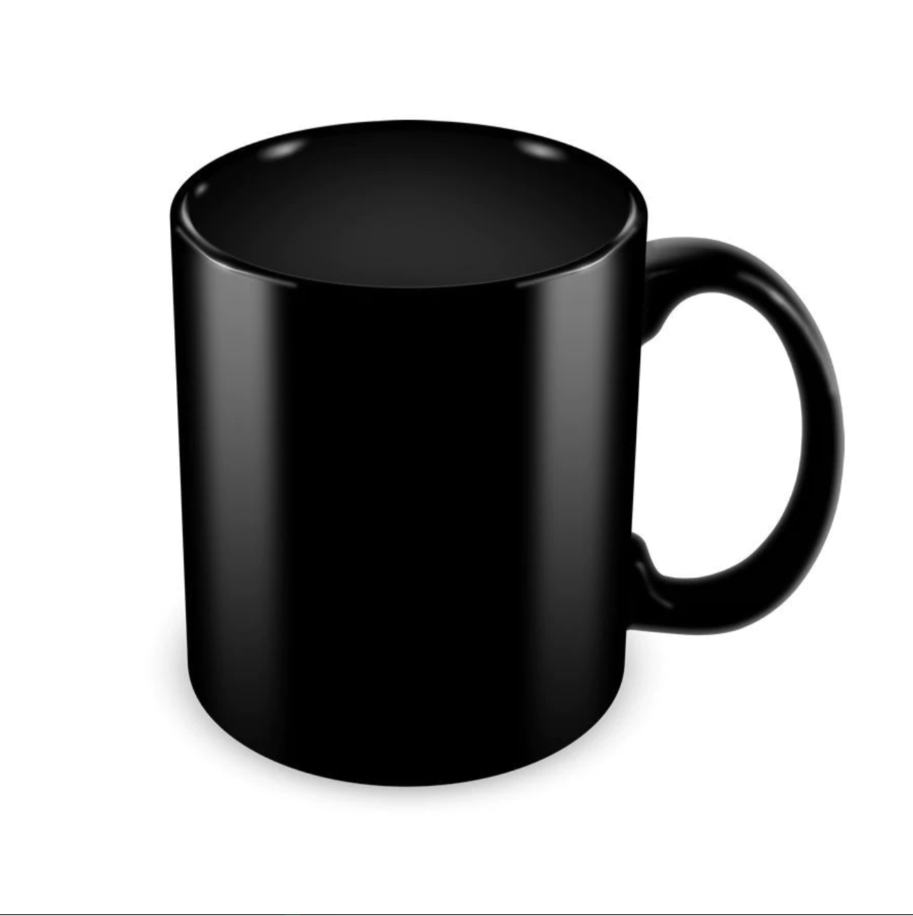 Caneca de Porcelana Preta Lettering / DTF-UV 300ML