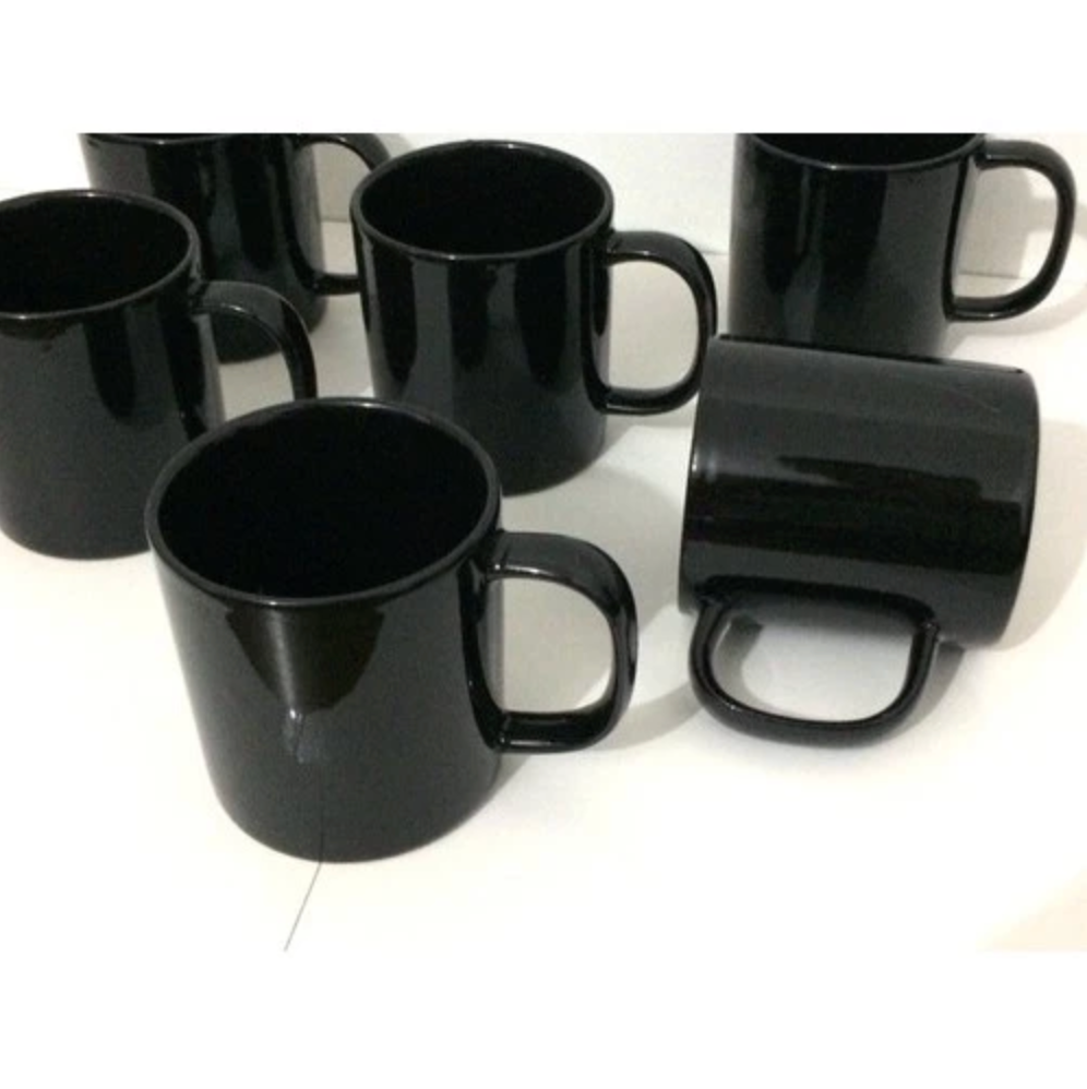 Caneca de Porcelana Preta Lettering / DTF-UV 300ML
